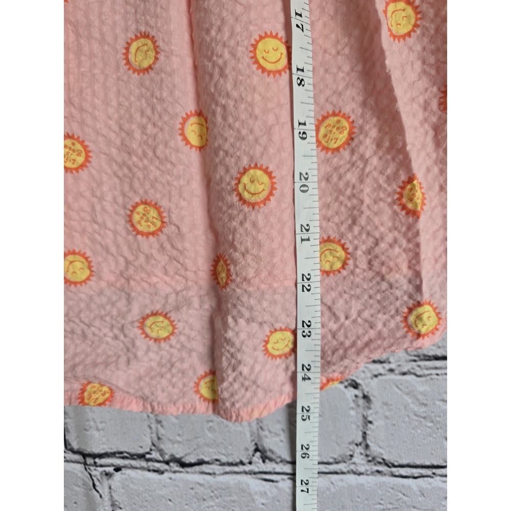 Life Is Good Sleep Cotton Blend Sunshine Smiling Sun Graphic Print Button Up Top - Picture 9 of 10